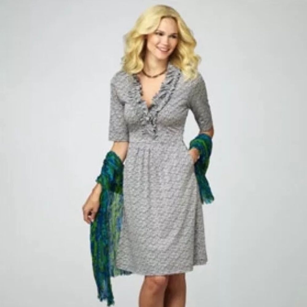 Lilly Pulitzer Blayney It's A Lilly Ruffle V Neck Silk Blend Dress S